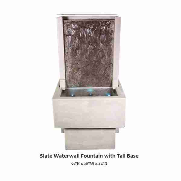 Giannini Garden Slate Fountain with Tall Base