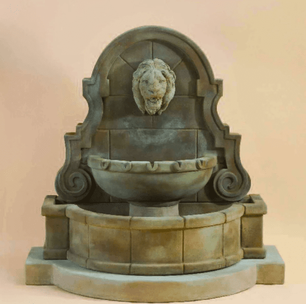 Giannini Garden Liguria Lion Wall Fountain With Step