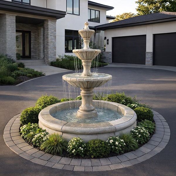 Fiore Stone Monaco Fountain with Fiore Pond (Grey)