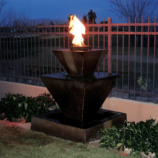 Gist Double Oblique Fountain with Fire