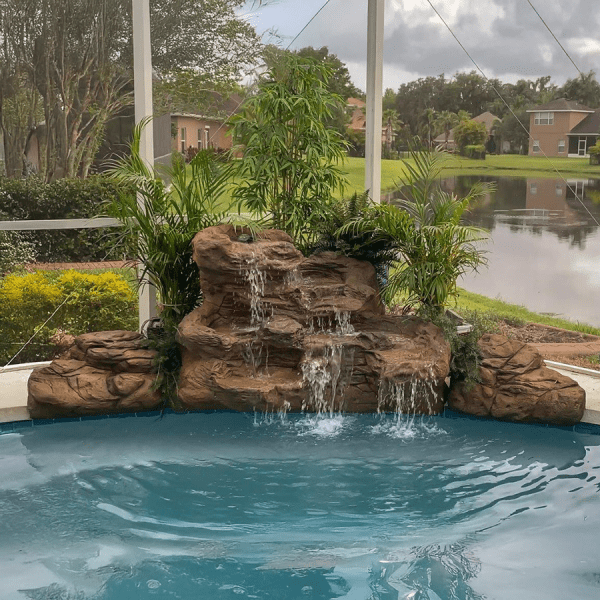Serenity Large Pool Waterfall by Universal Rocks.