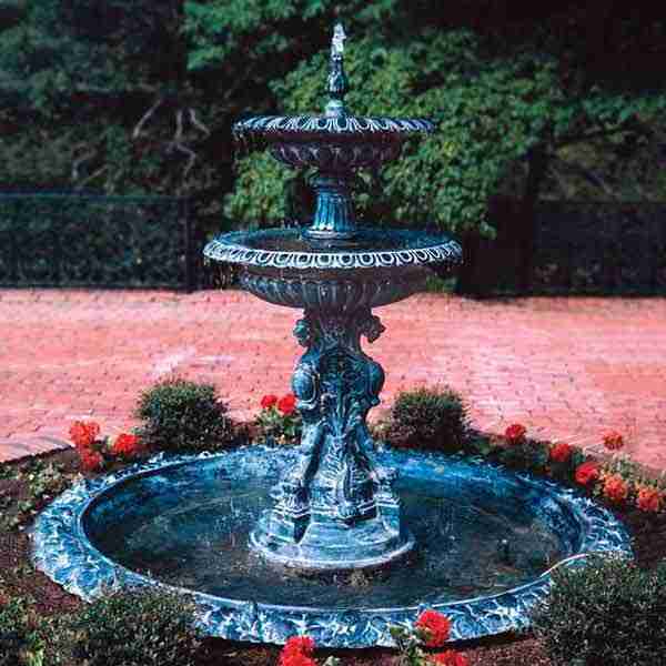 Cast Iron Two Tier Sicilian Metal Fountain (Basin Sold Separate)