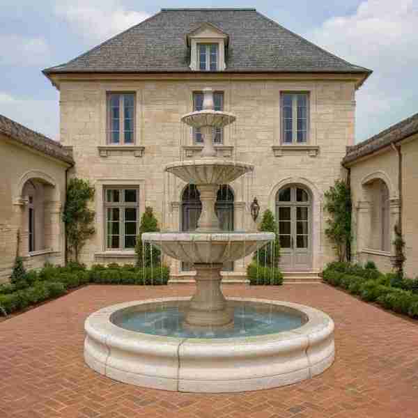 Fiore Stone Dijon Fountain with Fiore Pond