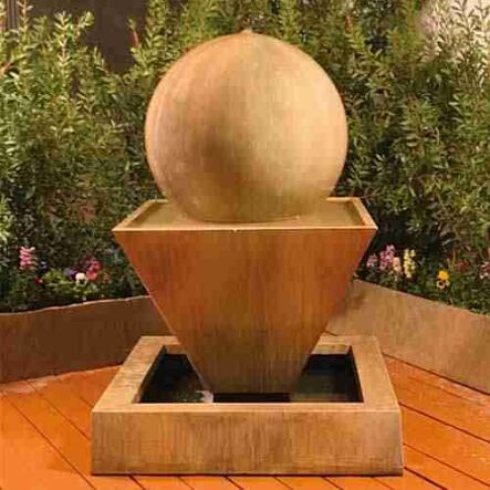 Gist Small Oblique Garden Fountain with Ball