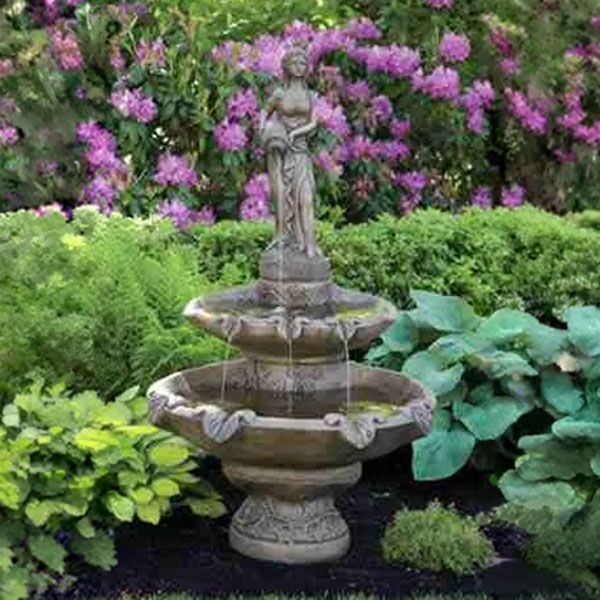 Massarelli Two Tier Large Girl Holding Jug Fountain
