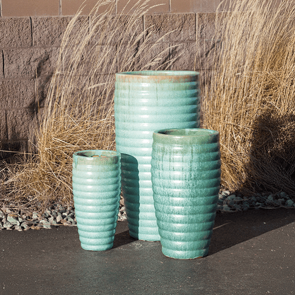 3 Light Blue Jars