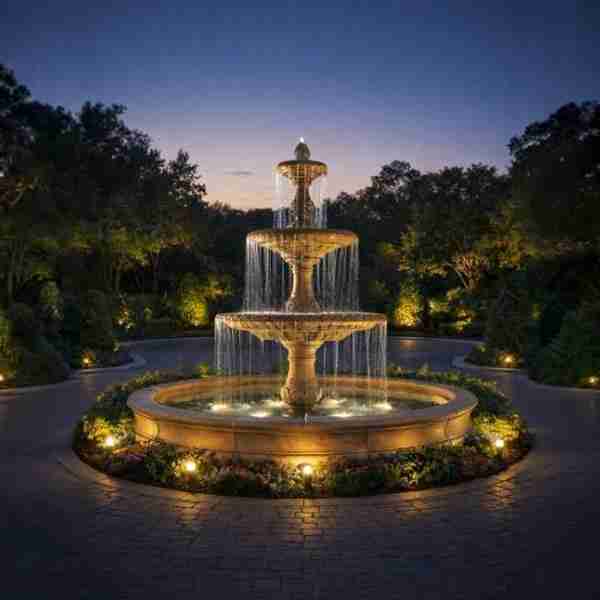 Fiore Four Seasons Fountain With 12' Bracci Basin