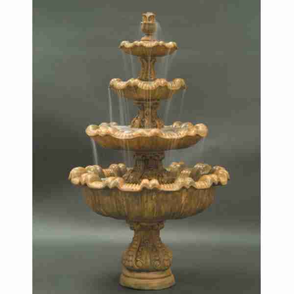 Fiore Italian Four Tier Fountain w/Fiore Pond* IT-4RB (Basin Included but not Shown)
